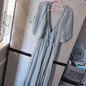 Fashion Nova Sky Blue Backless Dress